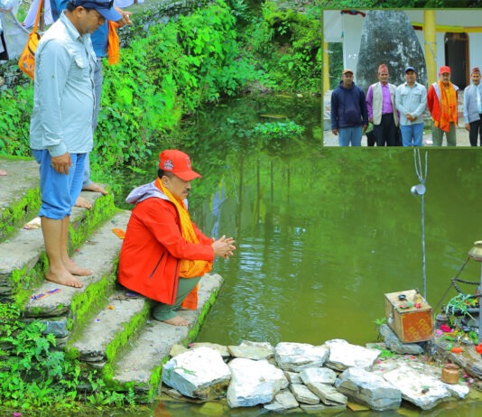 ‘हाम्रो सुदूरपश्चिम, हामी चिनाउँछौँ’ अभियान, धनगढीका मेयर हमाल पत्ताल भुमेश्वर धाममा