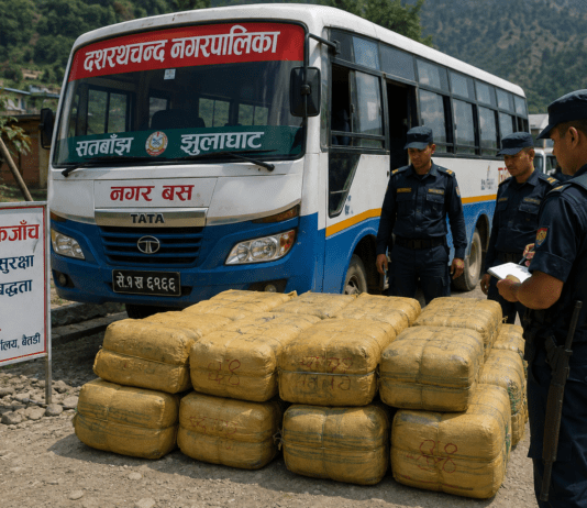 दशरथचन्द नगरपालिकाको नगरबसबाट २८ बण्डल अवैध बिडी बरामद